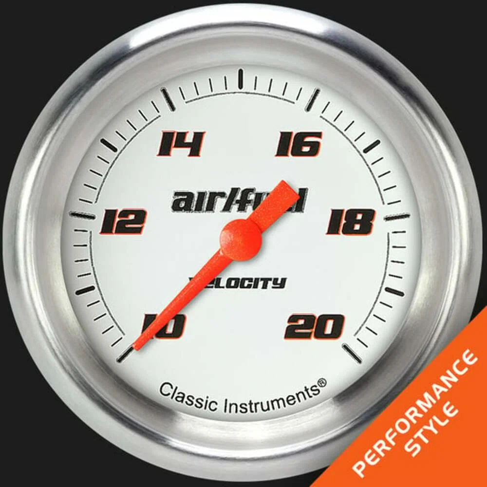 Velocity White 2 5_8_ Air Fuel Ratio Gauge VS394WAPF